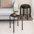 6 Pack Black Round Metal Stackable Classroom Stools