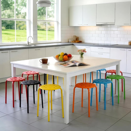 12 Pack Kids Round Top Metal Stackable Stools