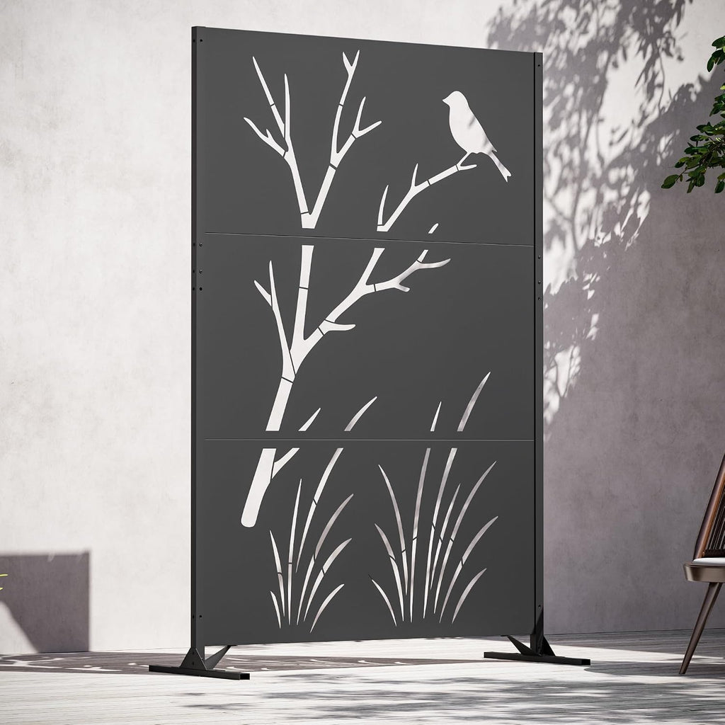 4x6 FT Decorative Freestanding Metal Privacy Screen