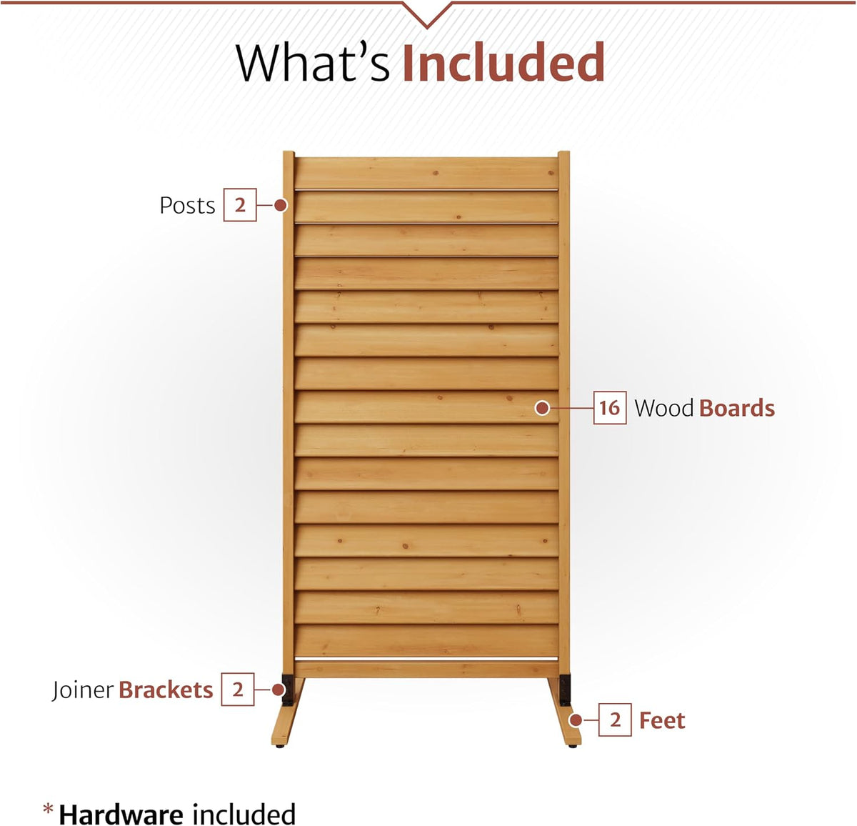 Cedar Wood Louvered Privacy Screen