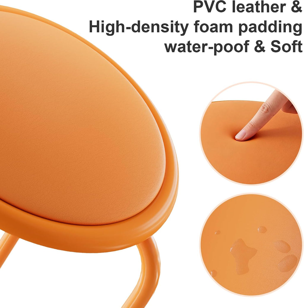 Orange Padded Steel Leg Stackable Stools 6 Pack