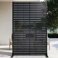 Rustproof Louvered Metal Freestanding Privacy Screen