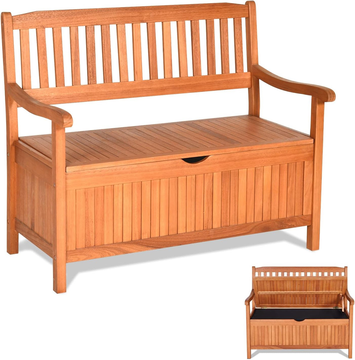 Eucalyptus 33 Gallon Outdoor Storage Bench
