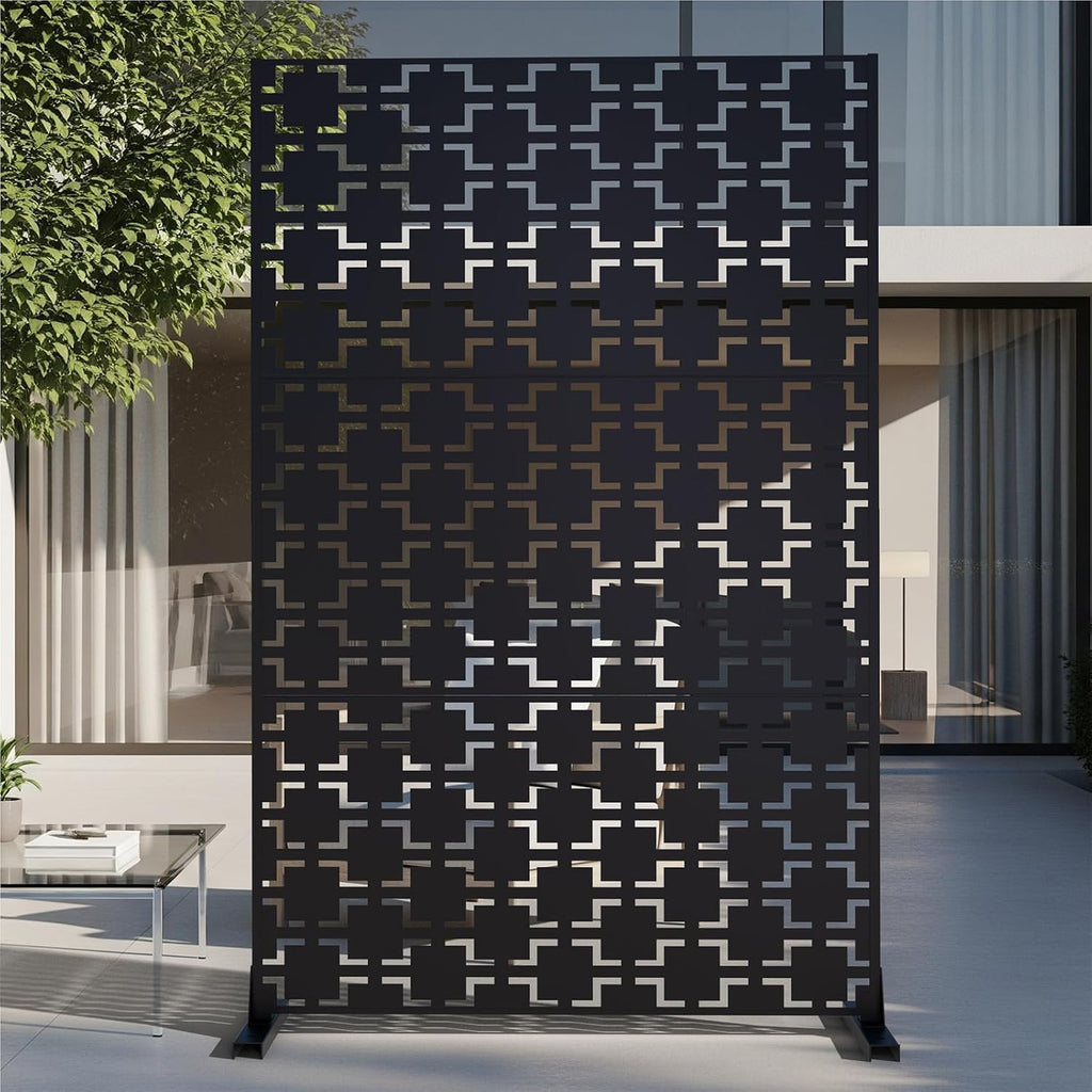 Laser Cut Freestanding Metal Privacy Screen