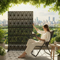 Black Geometric Star 5-Panel Metal Privacy Screen