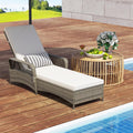 Off White Wicker Patio Chaise Lounge