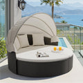Round Canopy Wicker Patio Daybed