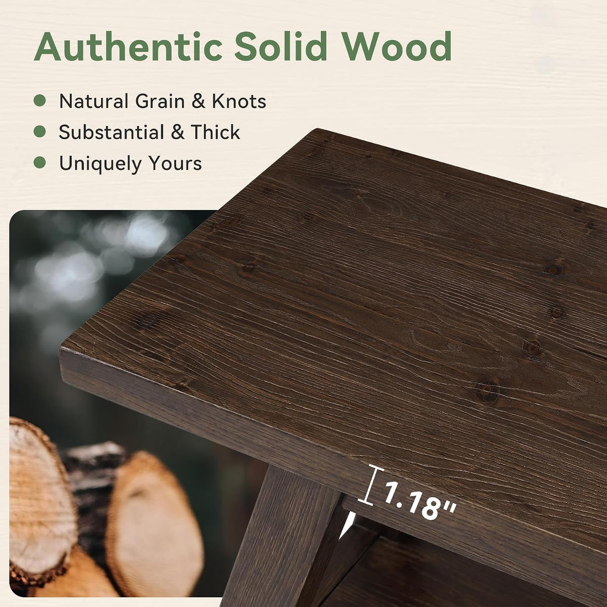 Rustic Wood Shoe Storage Entryway Bench