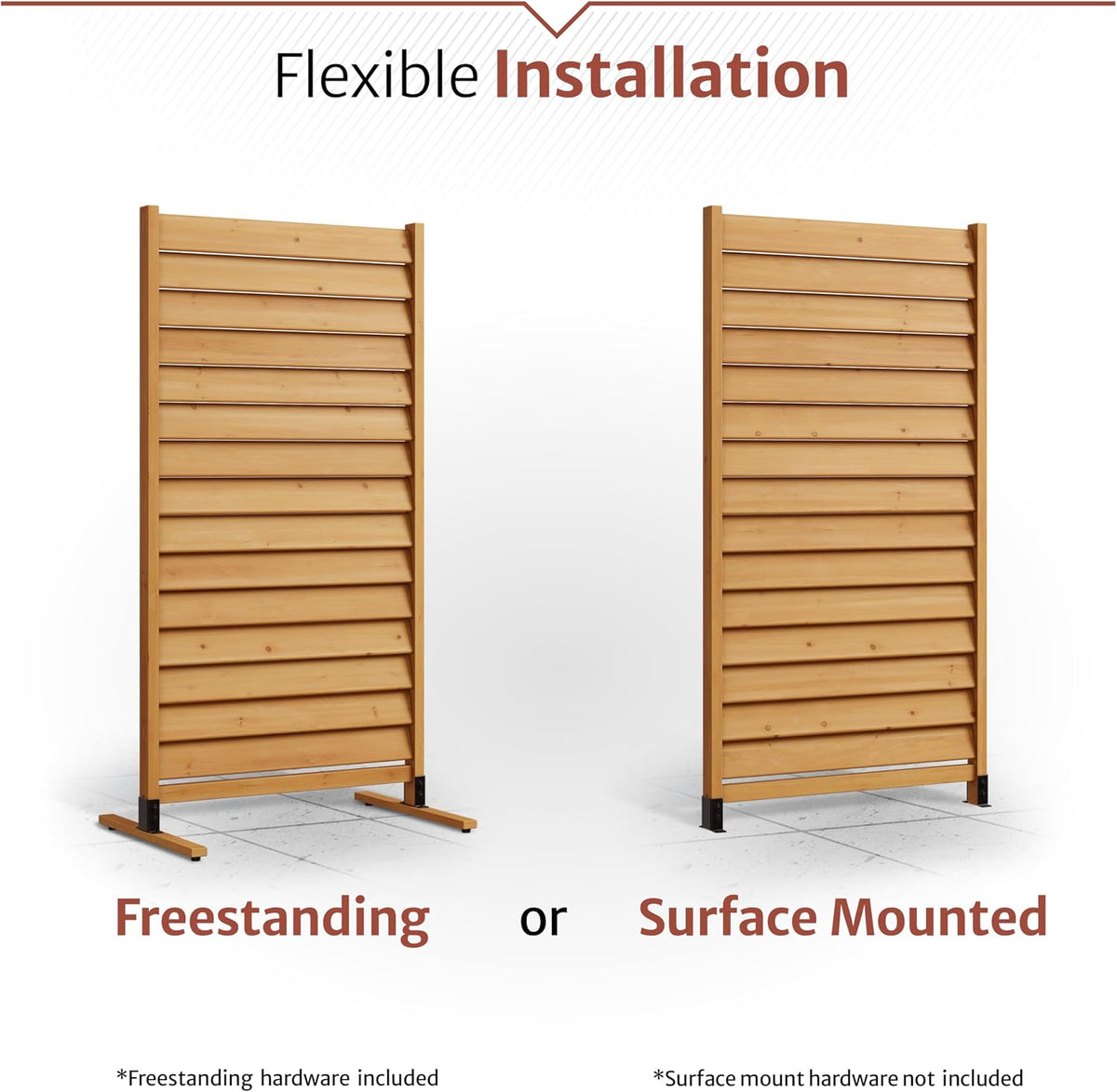 Cedar Wood Louvered Privacy Screen