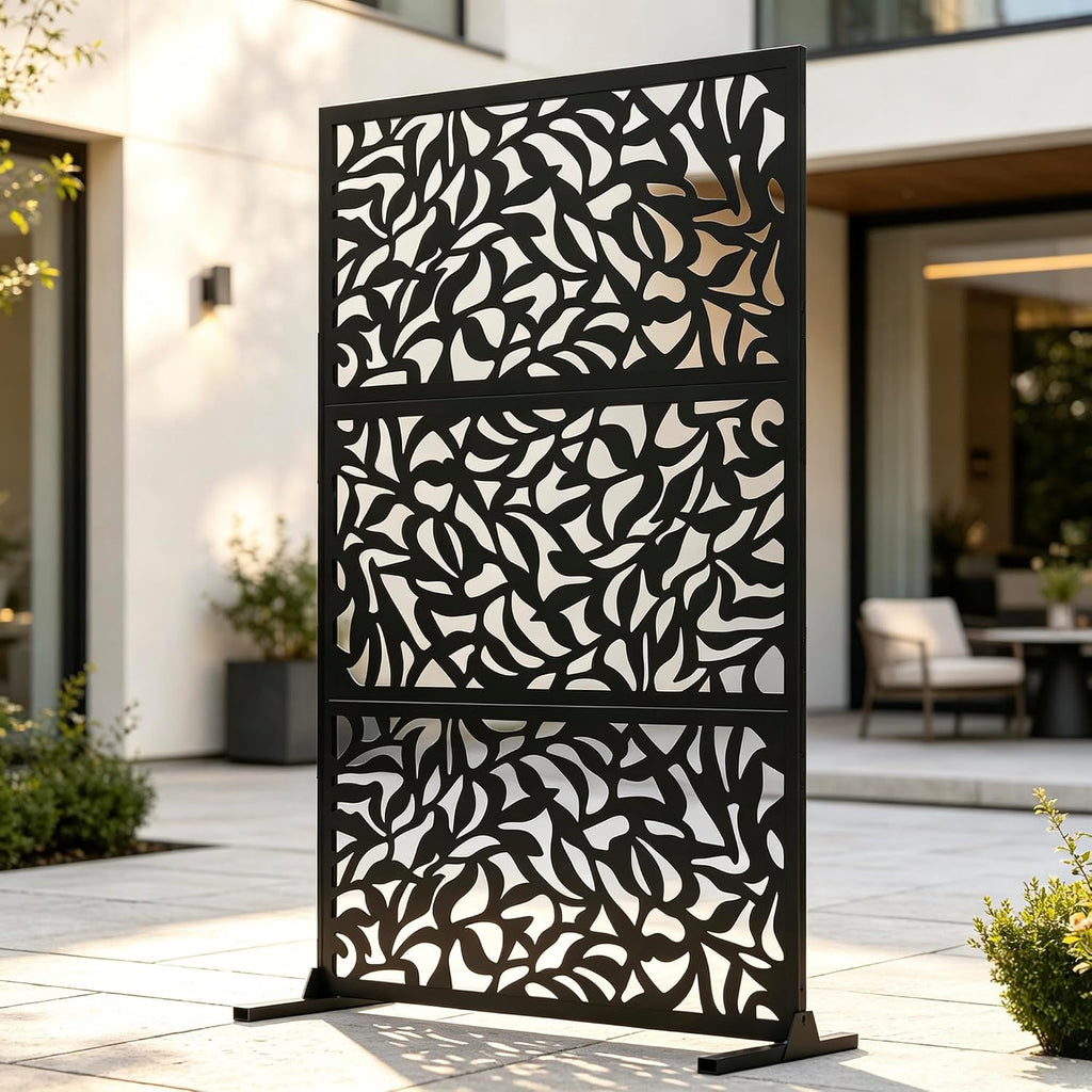 3-Panel Metal Freestanding Privacy Screen