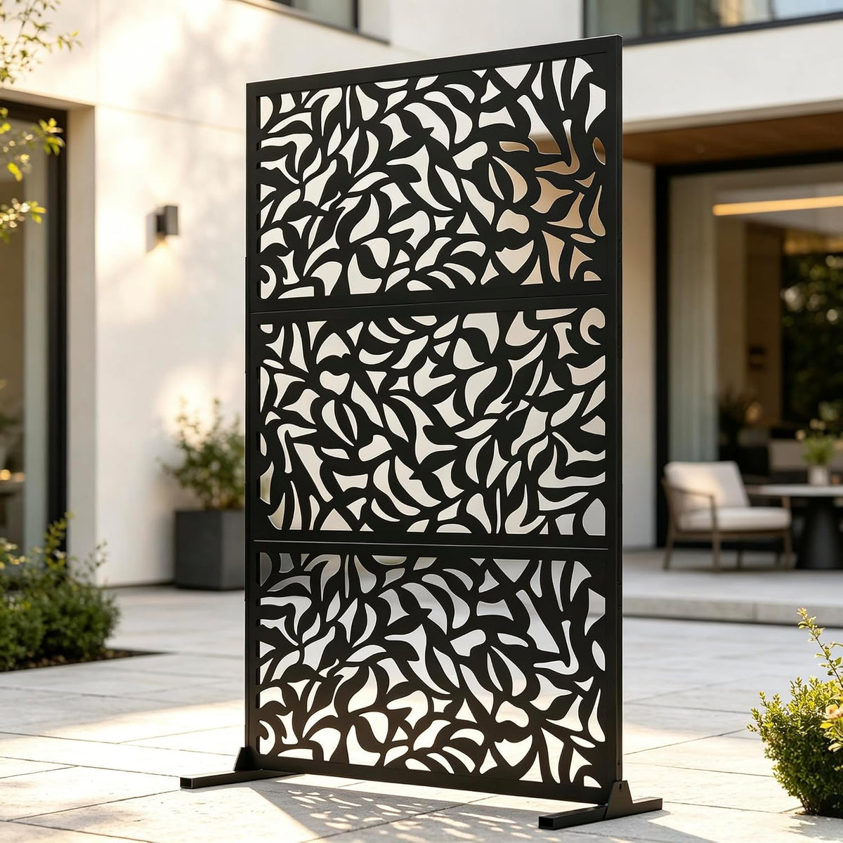 3-Panel Metal Freestanding Privacy Screen
