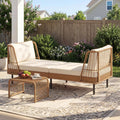 Boho Wicker Two-Seat Patio Daybed