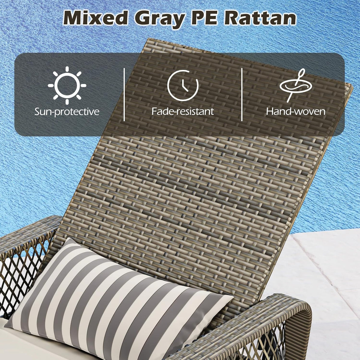 Off White Wicker Patio Chaise Lounge