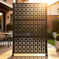 Freestanding X Pattern Metal Privacy Screen