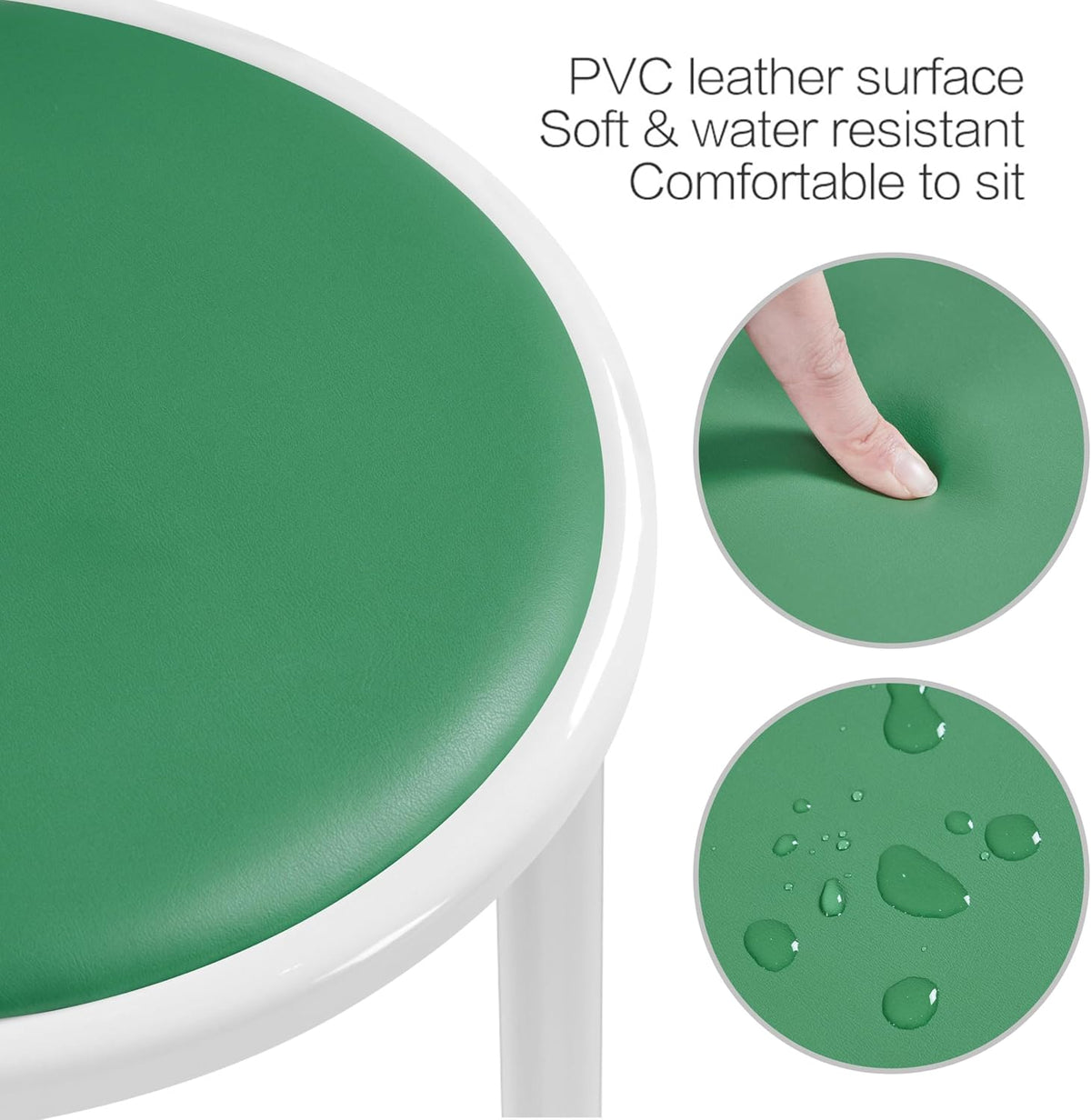 Pastel Faux Leather Padded Stackable Stools Set of 5