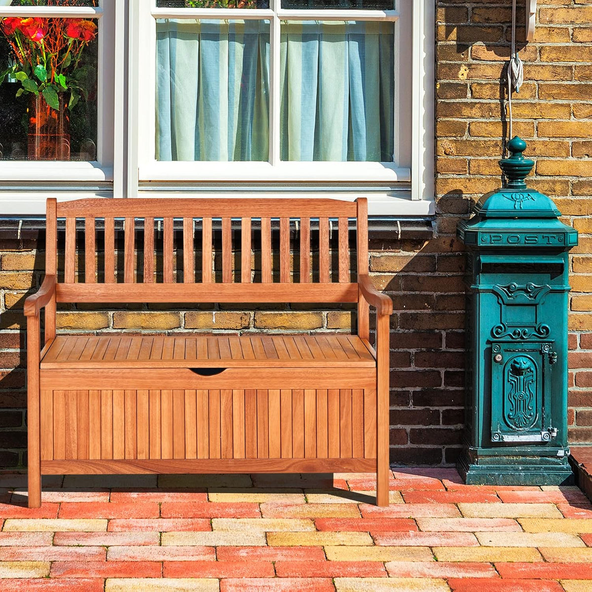 Eucalyptus 33 Gallon Outdoor Storage Bench