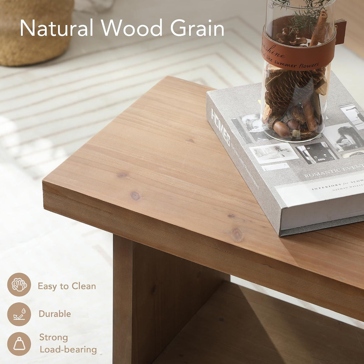 Brown Farmhouse Wooden Storage Entryway Bench