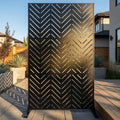 Chevron Laser Cut Freestanding Metal Privacy Screen