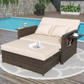 Wicker Patio Daybed with Ottoman