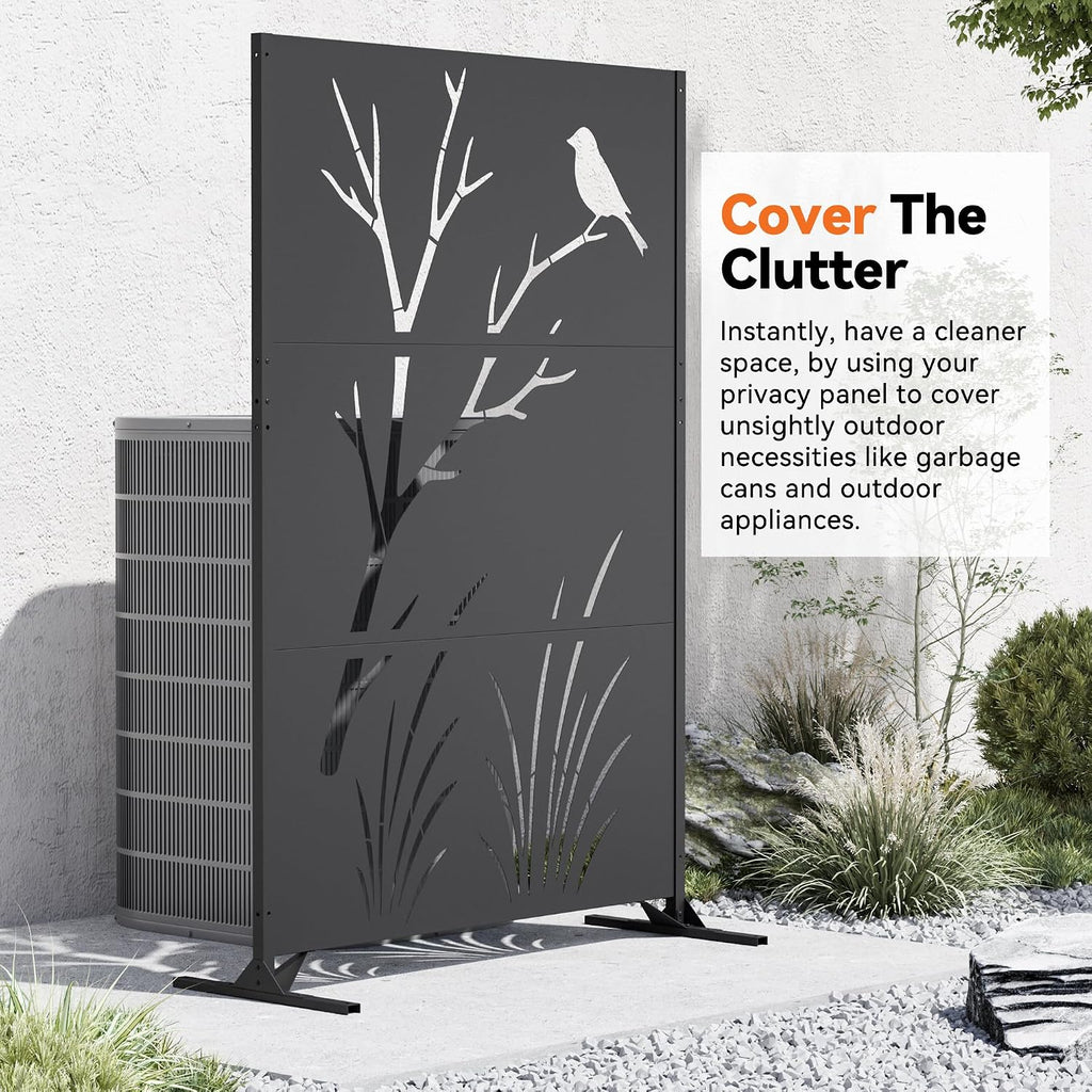 4x6 FT Decorative Freestanding Metal Privacy Screen