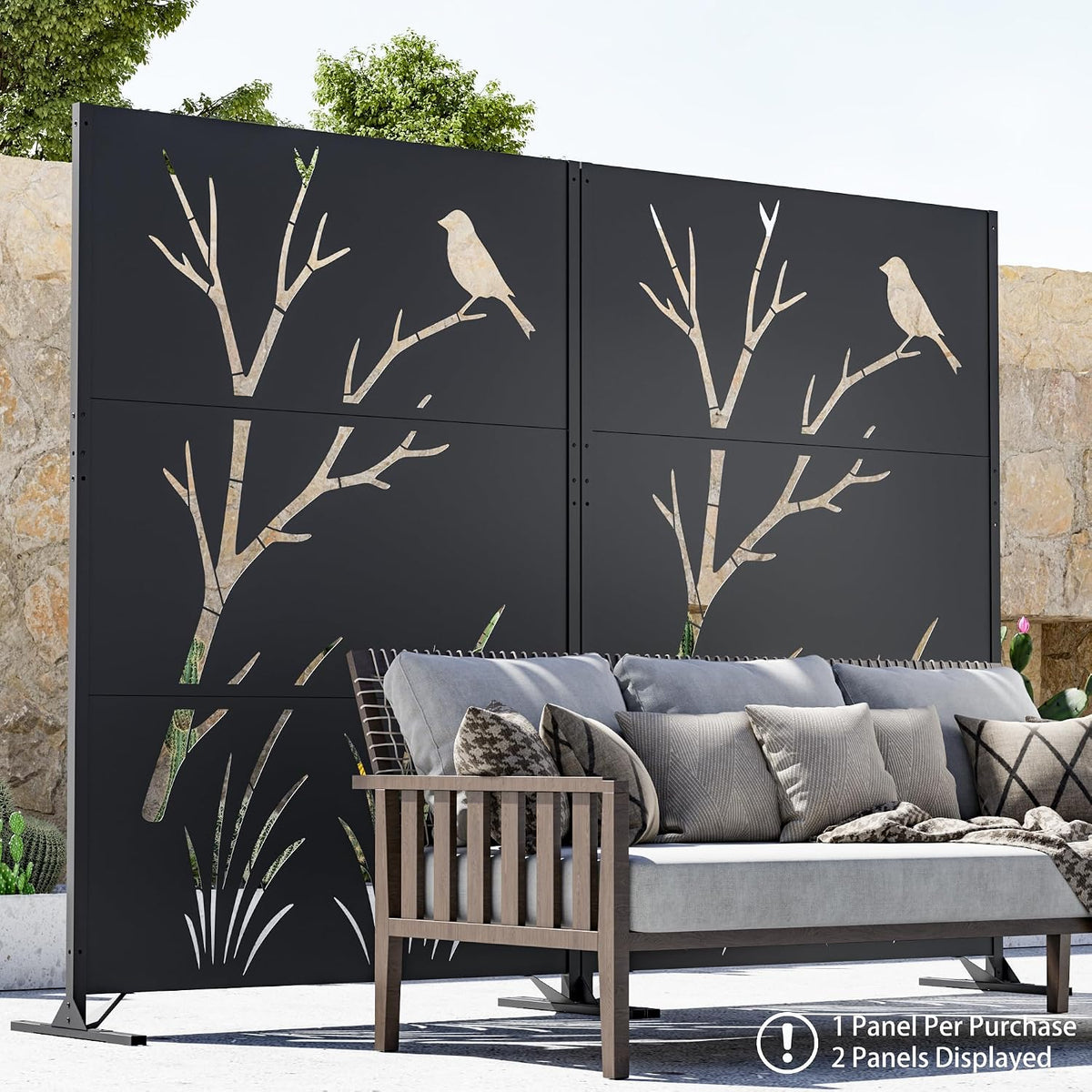 4x6 FT Decorative Freestanding Metal Privacy Screen