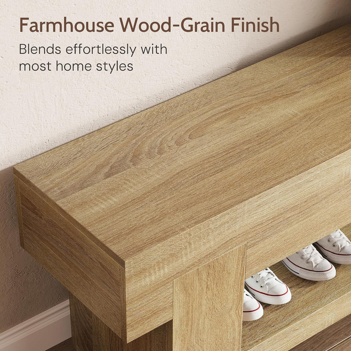 Rustic Wooden Storage Entryway Bench