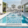 White Net Freestanding Metal Privacy Screen