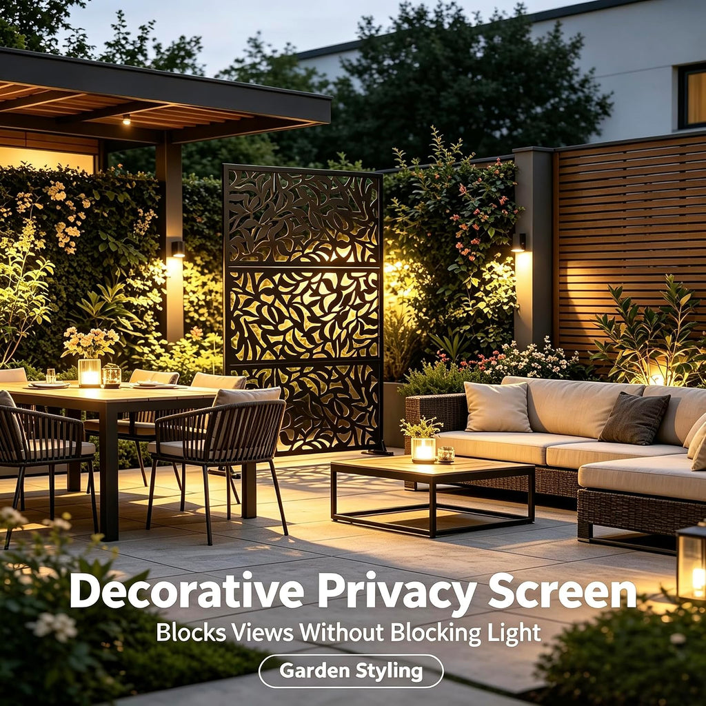 3-Panel Metal Freestanding Privacy Screen